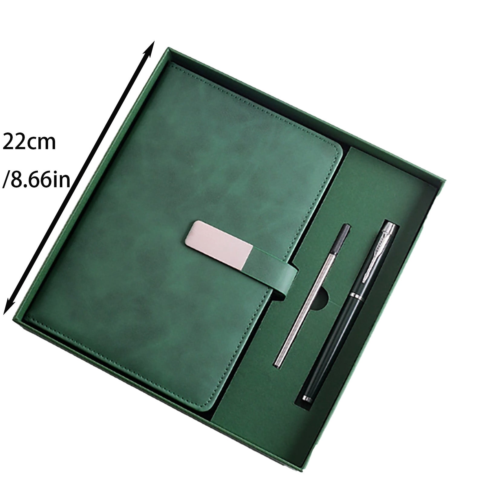 College Hardcover Writing Notebook Gift Set A5 Lined Journal with Pen & Gift Box, 8.6" Faux Leather Notebook Ballpoint Pens Box Thank You Gift for Coworker Staff Teacher Office Social Worker