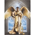 thumbnail image 2 of Unknown 14x18 Black Ornate Wood Framed with Double Matting Museum Art Print Titled - Archangel I, 2 of 4