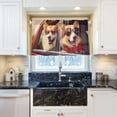 thumbnail image 5 of FREEAMG 36 Inch Length Kitchen Curtains Cute Dog 2 Panels Half Window Sheer Curtains Rod Pocket Farmhouse Short Drapes for Bathroom Cafe Basement, 5 of 7