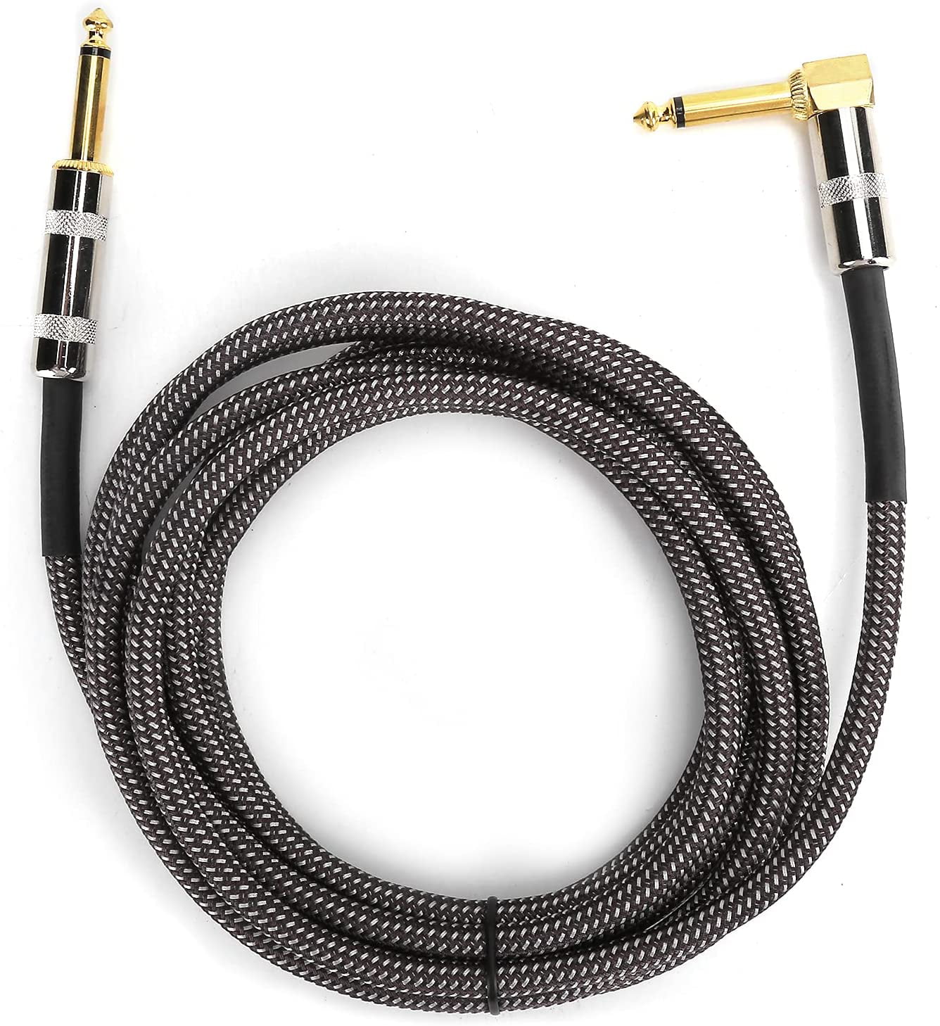 20ft Premium Electric Guitar Bass Cable Musical Instrument AMP Cord 1/4 Inch 2pc 