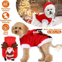 Moclever Winter Pet Christmas Clothes Santa Claus Reindeer Antlers Costume for Dogs Cats, M