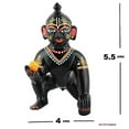 thumbnail image 3 of Art Of Creation Krishna Idol Laddu Bal Gopal Murti Statue -Black - Asta Dhatu (Eight Metal Mix Made) Little Krishna Idol - from Vrindavan (5.5 cm), 3 of 4