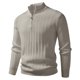thumbnail image 2 of Ceisia Men's Slim Ribbed Semi-High Neck Half-Zip Knit Sweater Multi-Solid for Winter Gift, 2 of 3