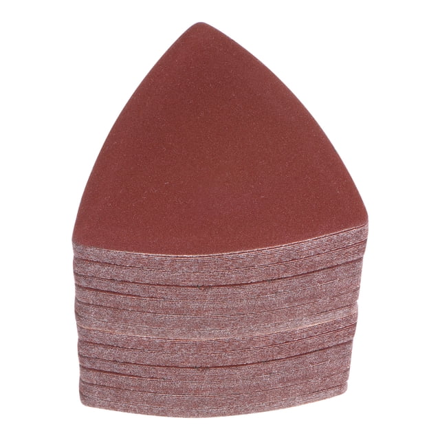 Unique Bargains 120 Packs 320 Grits 80mm Aluminum Oxide Triangular Hook & Loop Sandpapers Sanding Pads