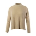 thumbnail image 1 of A2Y Women's Relaxed fit Mock Neck Mossy Fluffy Knit High Low Sweater Desert 1X, 1 of 5