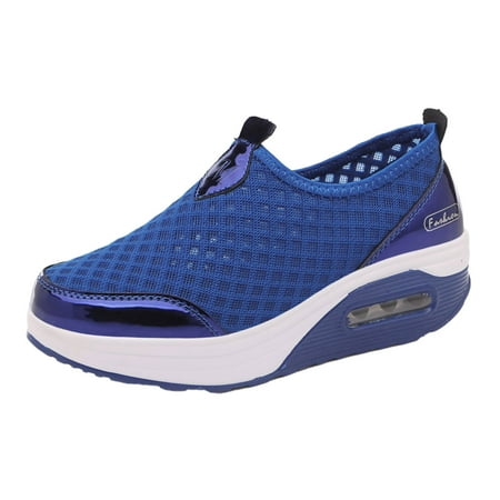 

JINMGG Sneakers for Women Plus Clearance Women s Shoes Sports Flying Woven Breathable Mesh Hollow Out Fashion Casual Running Shoes Blue 36