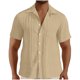 thumbnail image 1 of pstuiky camisetas de hombre, Camisa deportiva de color liso para hombre con solapa, manga corta, top/camisa con solapa camisas casuales para hombre xxl, 1 of 5