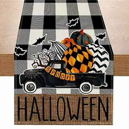 

IBaodan Halloween Table Runner Pumpkin Skulls Ghost Table Cover Savings Clearance Halloween Party Decor Halloween Tableware and Kitchen Decorations