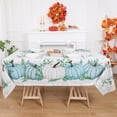 thumbnail image 3 of Fall Tablecloth 60x120 Inch Rectangle, Thanksgiving Autumn Blue Pumpkin Table Cloth Waterproof Polyester Buffalo Plaid Table Cover for Harvest Party Holiday Picnic Dinner Decor, 3 of 6