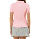 thumbnail image 3 of Camisa suave de botón con cuello de muñeca vintage para mujer Allegra K XS rosa claro, 3 of 7
