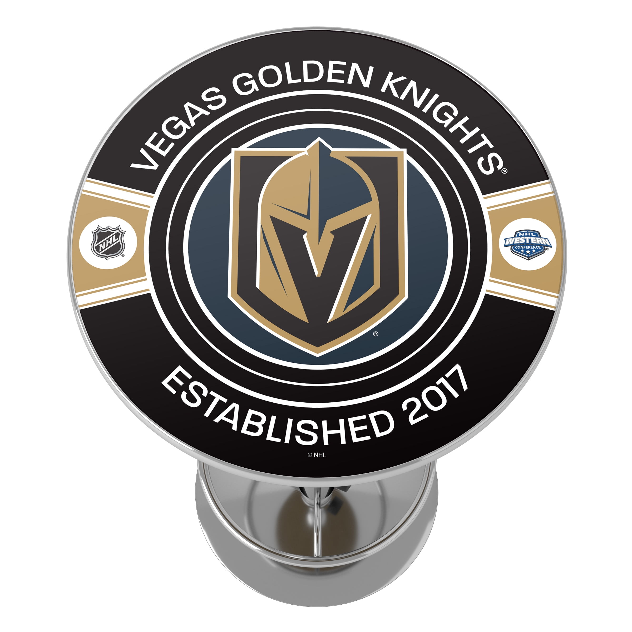 Vegas Golden Knights Patch Bar Table with Adjustable Footrest and Acrylic Top