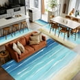 thumbnail image 5 of Summer Coastal Area Rugs 3x5 for Living Room, Turquoise Ombre Beach Ocean Waves Non Slip Washable Rug Runner, Low Pile Indoor Floor Carpet Mat Bathroom Rugs for Bedroom, Kids Room, 5 of 9