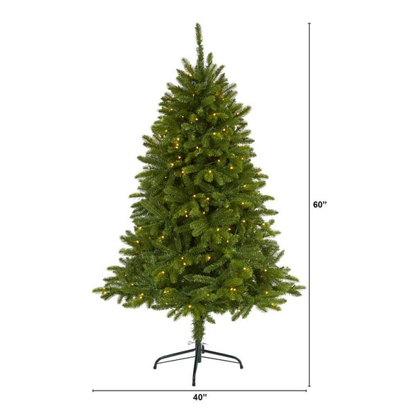 Nearly Natural 5ft. Sierra Spruce Natural Look Artificial Christmas Tree with 200 Clear LED Lights