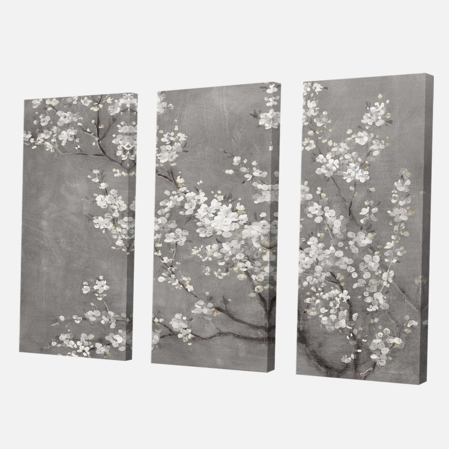 Designart White Cherry Blossoms II Canvas Wall Art