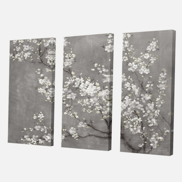 Designart White Cherry Blossoms II Canvas Wall Art