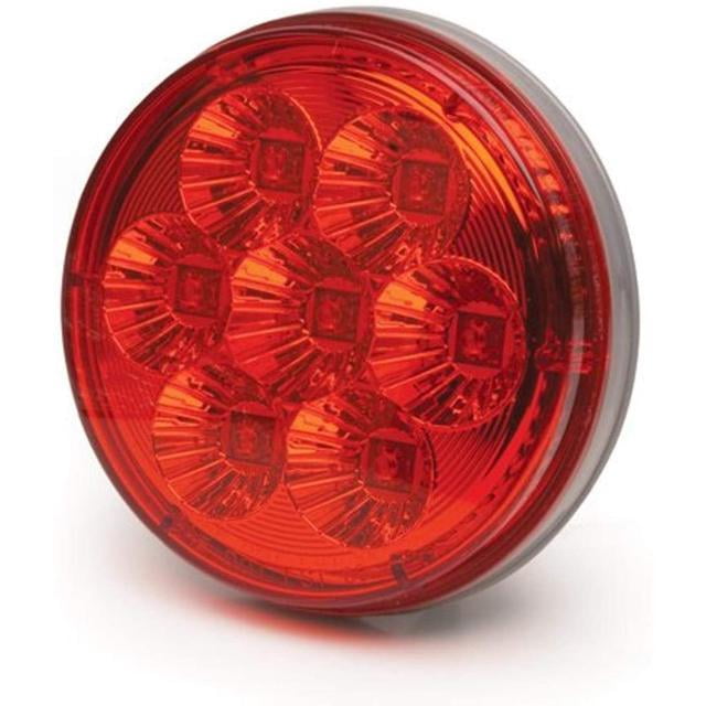 RoadPro 4 LED Round Sealed Light with 3Prong Connector Red Bulk LED