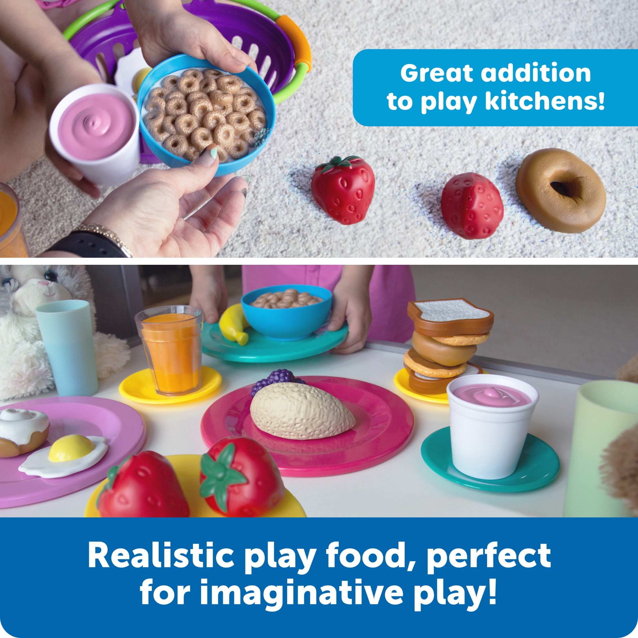 Learning Resources New Sprouts Breakfast Foods Basket, Pretend Play, Toddler Toys, Ages 18 Months+