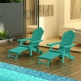 thumbnail image 2 of GVN Folding Chair with Pullout Ottoman with Cup Holder, Poly Lumber for Patio Deck Garden, Backyard Furniture, Easy to Install, GREEN, 2 of 15