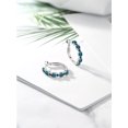thumbnail image 4 of Gem Stone King 925 Sterling Silver London Blue Topaz and Blue Sapphire Hoop Earrings for Women (3.65 Cttw, Round 4MM and 1.9MM, Gemstone Birthstone 1 inch Diameter), 4 of 4