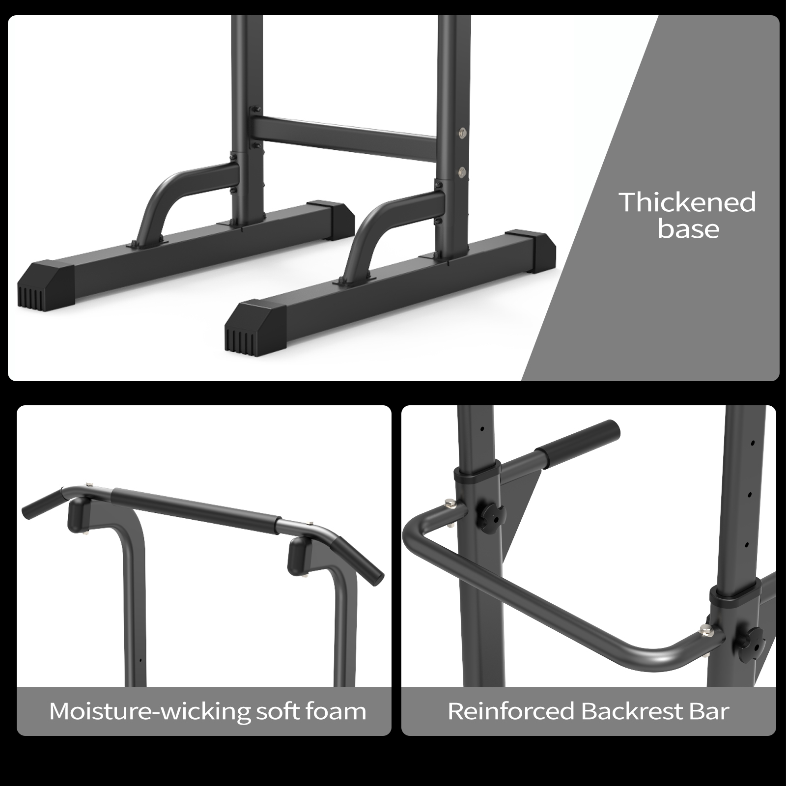 K KiNGKANG Power Tower Dip Station Free-Standing Workout Station Chin-Ups Push-Ups 330LBS 1 Pack
