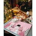 thumbnail image 2 of Pink Christmas Placemats Set of 4 Snowman Xmas Tree Snowflake Heat Insulation Washable Place Mats, Rustic Non-Slip Table Mats for Dining Table Party Kitchen Decor,13x19 Inch, 2 of 4