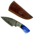 thumbnail image 2 of TheBoneEdge 7' Damascus Fixed Blade Full Tang  Blue Bone Handle Steel Knife, 2 of 5