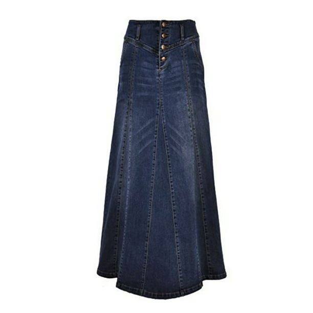 SySea Women's Casual Long Jean Skirt Vintage Demin Skirt Walmart