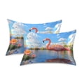 thumbnail image 3 of Ryvnso Satin Pillowcase Flamingo Flower River Pillow Cases Standard Size 30x20in, 3 of 6