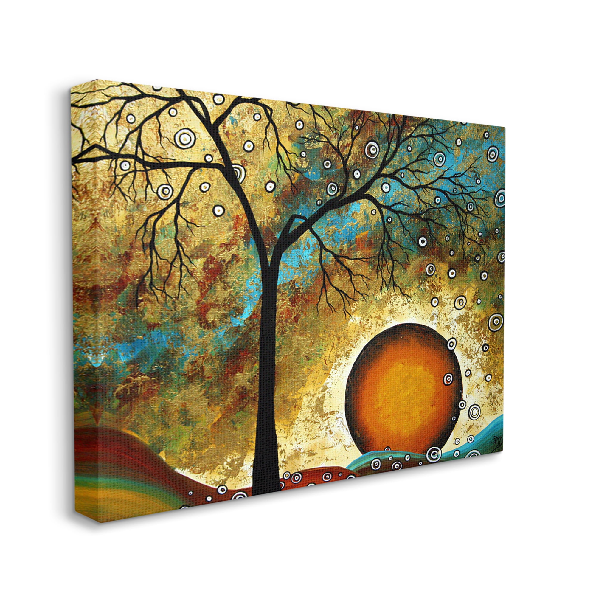 Stupell Industries Boho Tree Scenery Abstract Painting Gallery Wrapped Canvas Print Wall Art, 30 x 24