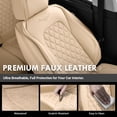 thumbnail image 2 of Coverado Front Car Seat Covers, Luxury Leather Car Seat Protectors, Fashion Auto Interior Cushions Universal Fit for Most Cars, SUVs and Trucks, Beige, 2 of 5