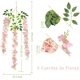 thumbnail image 2 of Flores Artificiales de Glicina, Plantas Artificiales de Wisteria Colgantes, Decoracion de Pared para Boda, Exterior, para el Hogar, Jardín, Fiesta, Decoracion Floral (Rosa Claro), 2 of 4
