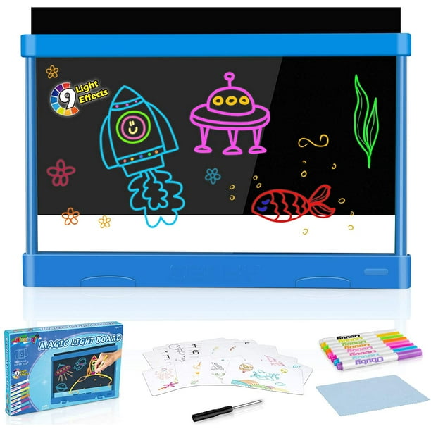 Intera Kids Light Up Drawing Board Magic Pad Draw Tracing with 9 Light