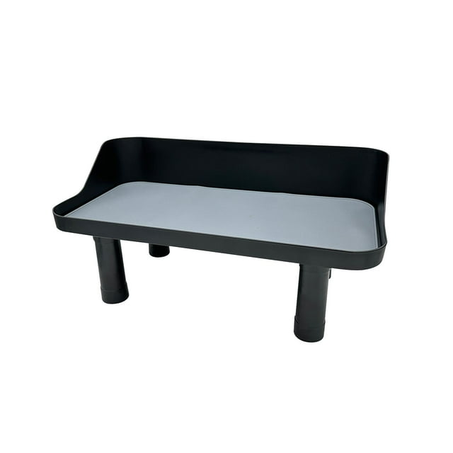 Comedero portátil elevado para perros y gatos de interior con soporte ajustable negro