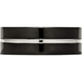 thumbnail image 3 of Titanium Polished Black Ip-Plated 8mm Grooved Comfort Fit Band (Size 12) Made In China tb475-12, 3 of 5