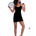 thumbnail image 2 of Sonducket Vestidos atléticos para mujer, traje de baile para ejercicio físico, ropa de Color sólido, corta holgada transpirable, vestido de tenis Vestidos Negro L Sonducket AP011460-18, 2 of 6