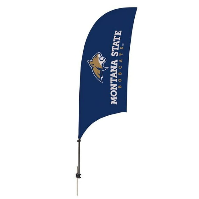 Showdown Displays 810028MTST-002 7.5 ft. Montana State Bobcats Razor Feather NCAA Flag with Spike Base - No.002