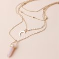 thumbnail image 3 of Collier multicouche Faux Crystal: Collier à chaîne de collier Pendentif lune perlée, 3 of 10
