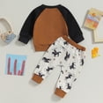 thumbnail image 6 of UACY Baby Boy Western Outfit Set - Cowboy Print Sweatshirt Pullover Top and Jogger Pants, 2 Piece Clothes (Yellow, 6-12 Months), 6 of 8