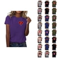 thumbnail image 1 of T-shirts de la Saint-Valentin pour Femmes 2026 Mode Manches Courtes Col Rond Cœur Graphique, 1 of 4