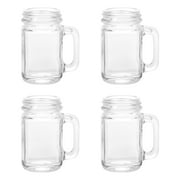 Uxcell Mason Jar Shot Glasses with Handles, 4Pack 40ml/1.5 OZ Reusable Mini Mason Shooter Glass
