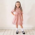 thumbnail image 7 of Girls' Dresses Fashion Crewneck Lace Princess Dresses Cute Half Sleeve Party Dress Kids Clothes Girls Size 2-8, 7 of 7