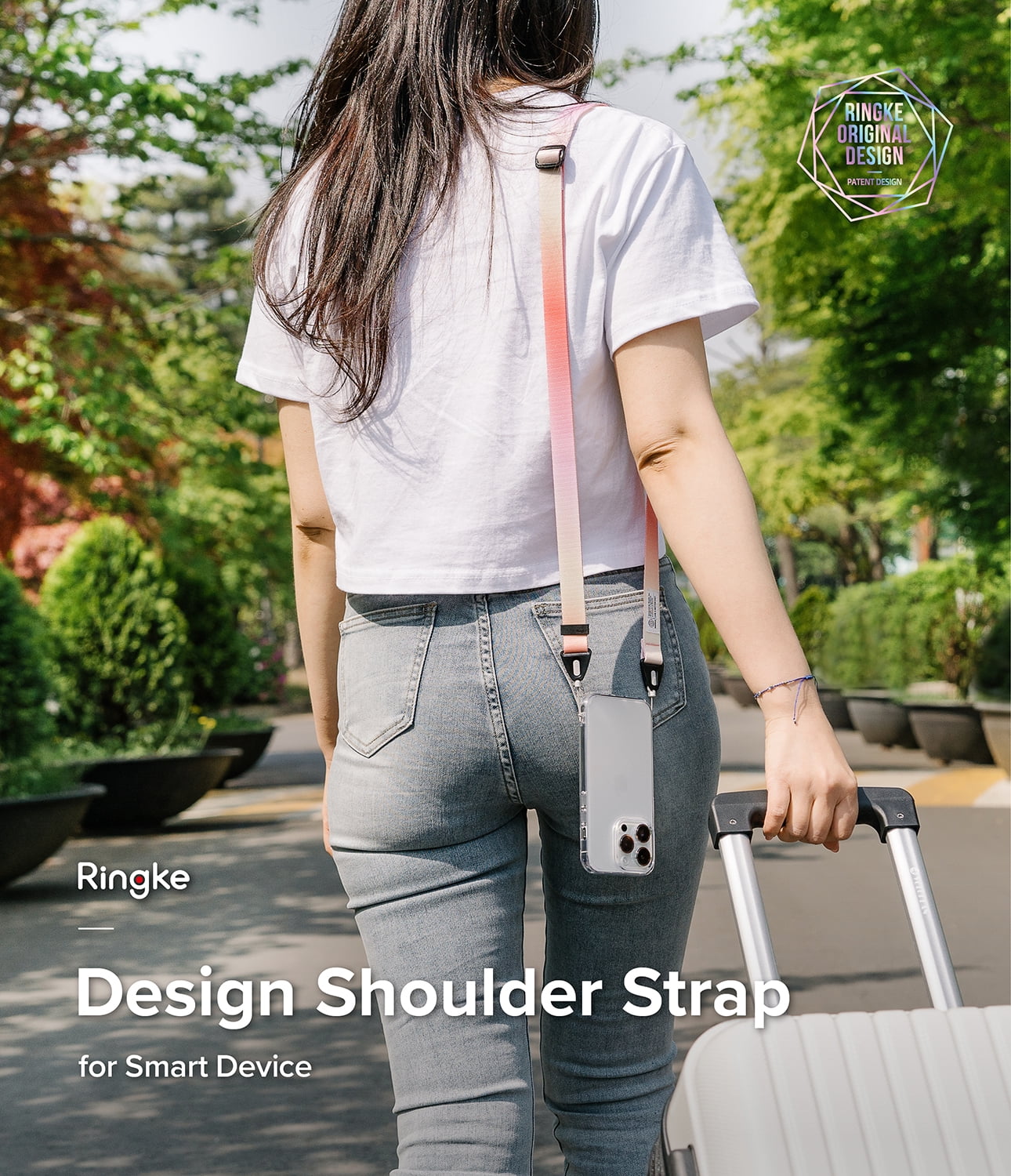 Ringke Shoulder Strap [Phone Lanyard] Designed for Camera Strap and Phone Strap, Adjustable Sturdy Universal Crossbody Strap Compatible with Camera and Phone Case - Aloha Sunset