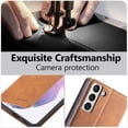 thumbnail image 5 of Premium PU Leather Flip Folio Case for Samsung Galaxy S23 Plus, Magnetic Closure Protective Case Kickstand Card Cash Slot Shockproof Durable Wallet Cover Soft TPU Inner Phone Case - Brown, 5 of 17