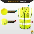 thumbnail image 2 of KwikSafety (Charlotte, NC) SUPERIOR Safety Vest (9 POCKETS) Class 2 ANSI High Visibility Reflective Heavy Duty Mesh Zipper Hi Vis Construction Surveying Engineering Work HiViz Men | Yellow Small, 2 of 6