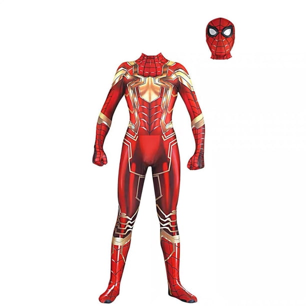 Disfraz de Halloween para adultos y niños, traje de superhéroe, Spiderman, Iron Gold, Zentai, mono de fiesta para Homecoming Fivean unisex