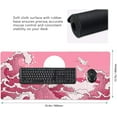 thumbnail image 3 of Japanese Pink Wave Gaming Mouse Pad 35.4 X 15.7 Inch XXL Cool Style Art Design Full Des Mousepad Extended Large Non-Slip Rubber Base Keyboard Mat with Stitched Edges for Home Office, 3 of 6
