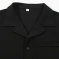 thumbnail image 4 of Men's Summer Lapel Short Sleeve Button Down Shirt - Solid Color Casual Fashion - Polyester Breathable Lightweight - S-XXXXXL Sizes, 4 of 7