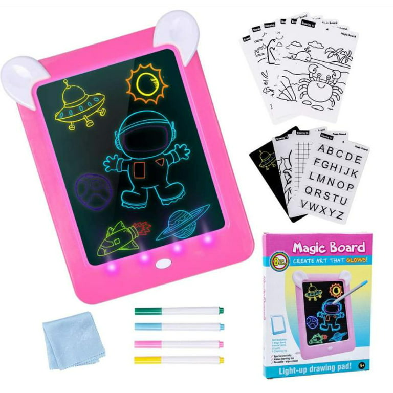 Glow Drawing Board for Kids,Portable Writing Tablet Light Up Drawing Drawing Doodle Board Kids Glow Sketch Art Educational Toys and Gifts,Pink,By SYWAN - Walmart.com