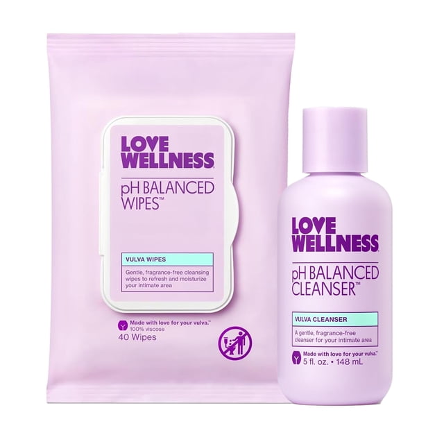 Limpiador y toallitas para equilibrar el pH Love Wellness de Intimate Care
