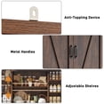 thumbnail image 4 of ChVans Farmhouse 71" Tall Kitchen Pantry with 12 Hanging Shelves, 4 Barn Doors Pantry Storage Cabinet with Load-Bearing Steel Pipe and Adjustable Shelves for Kitchen, Dining Room, Living Room, Brown, 4 of 9